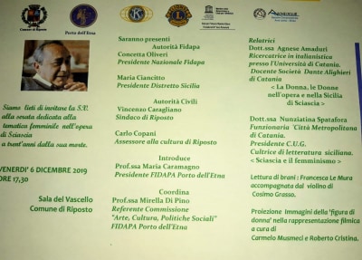 Venerdì 6 convegno su Sciascia a Riposto