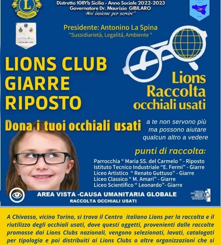 RACCOLTA OCCHIALI USATI DEL LIONS GIARRE-RIPOSTO